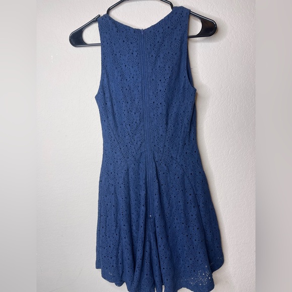 aqua bloomingdales nwt navy blue crotchet Size xs party cocktail Dress - Picture 3 of 7